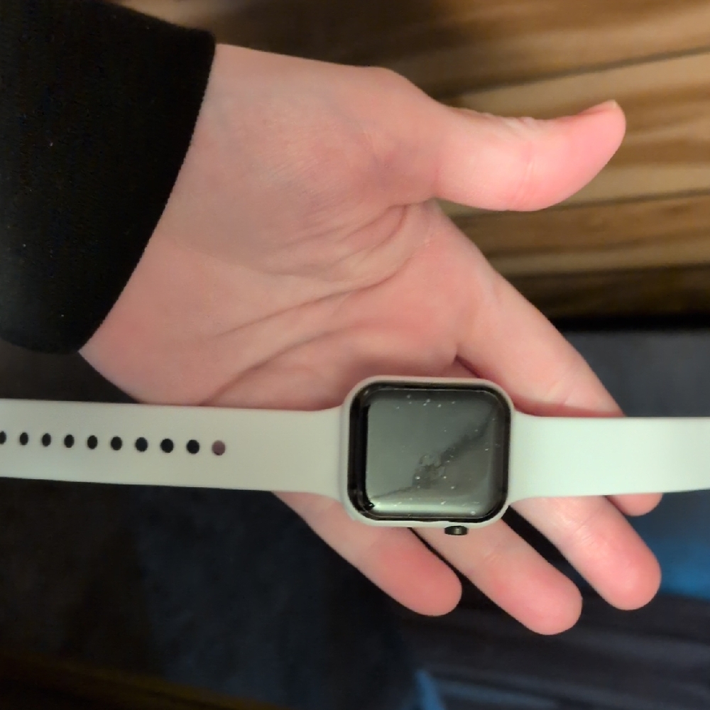 Smartwatch with Silver Case and White Band